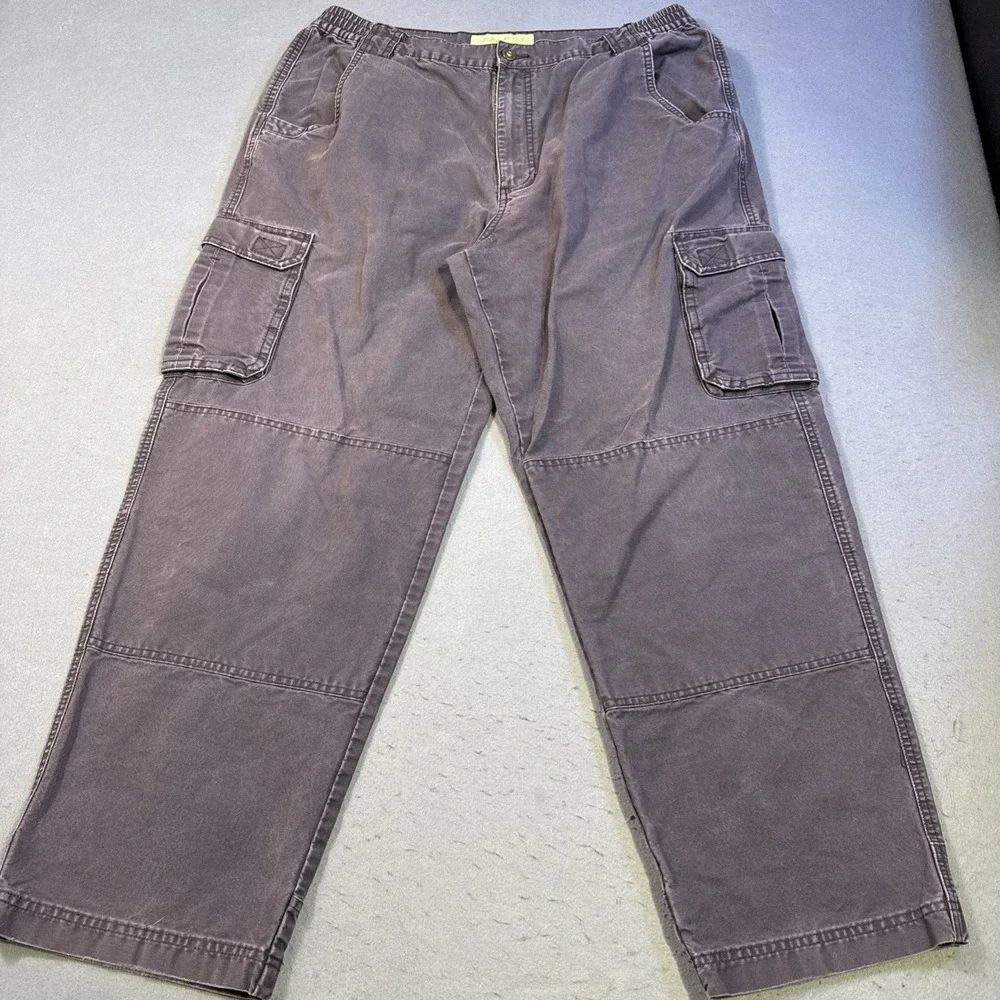 Cabelas Pants Chino Cotton Straight Leg Cargo Zip Fly Cargo Pockets 38/30